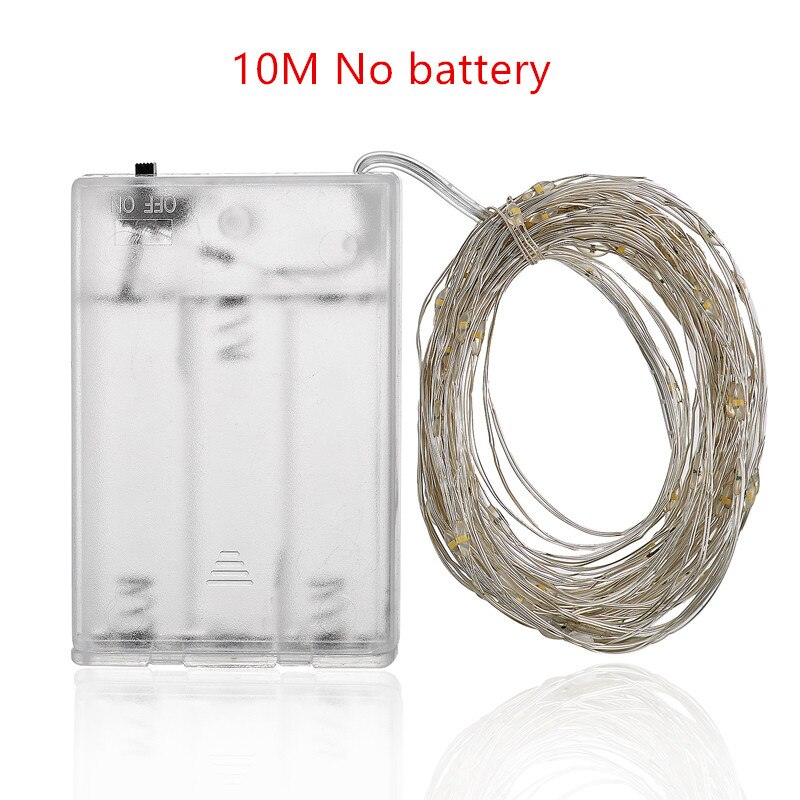 3M 5M 10M LED String Lights 3*AA Battery Operated Waterproof Fairy LED Christmas Lights For Party Wedding Decoration: 10M / White