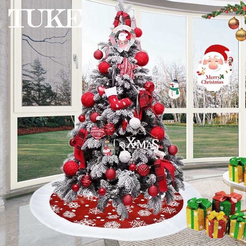 Kerstboom Decor Sneeuwvlok Wit Kerstboom Rok Rok Voor Xmas Decoraties Xmas Christmas