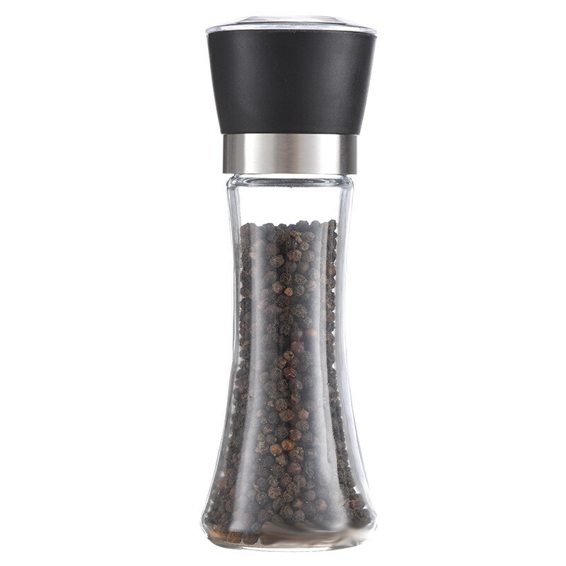 Molinillo Manual de plástico/acero inoxidable para sal y pimienta, contenedores de molino de especias, utensilios de cocina, botella de vidrio para especias