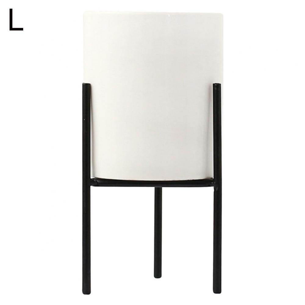 80% Nordic Ijzerwerk Huis Tuin Metalen Rek Beugel Keramische Bloempot Houder Vetplanten Planten Container Planter Stand: Black L