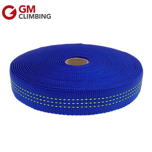 Gm klatreslynge nylon 25mm 9m rørformet webbing rem bælte til klatring rigning forankring camping rafting udstyr: Blå