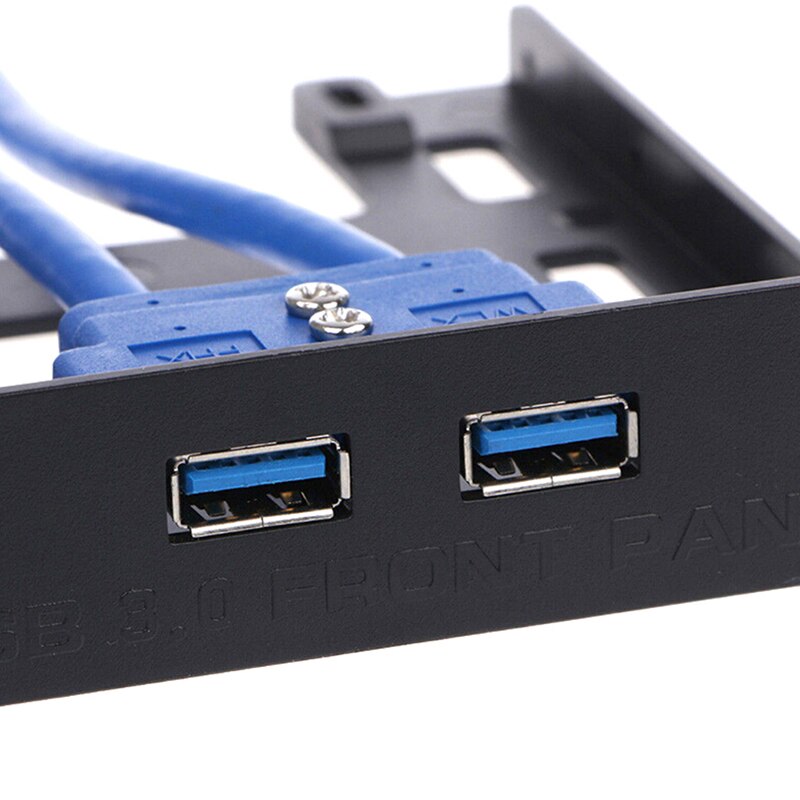 20Pin 2 Port USB 3.0 Front Panel Cable Adapter USB3.0 Hub Plastic Expansion Bracket for PC Desktop 3.5'' Floppy Bay
