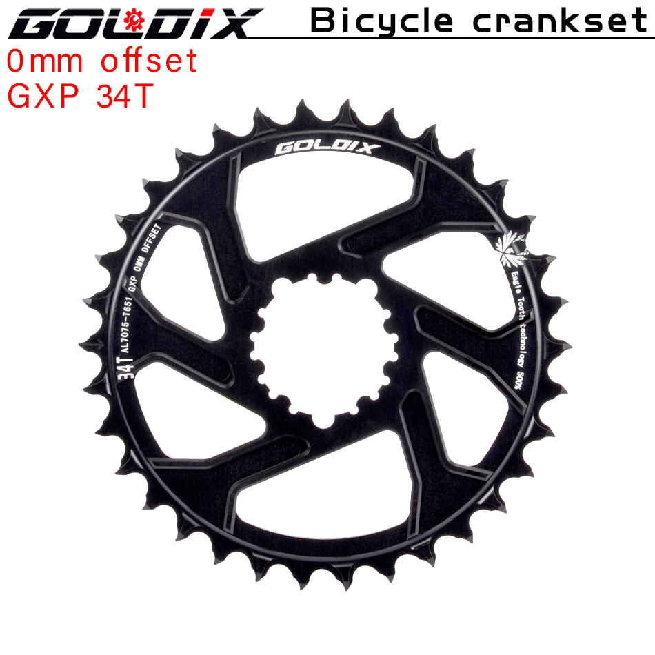 Mtb Fiets Kettingwiel Ultralicht Kettingwiel 0Mm 3Mm 6Mm Offset 30T 32T 34T 36T 38T Voor Sram 3 Bout Direct Mount: Rood