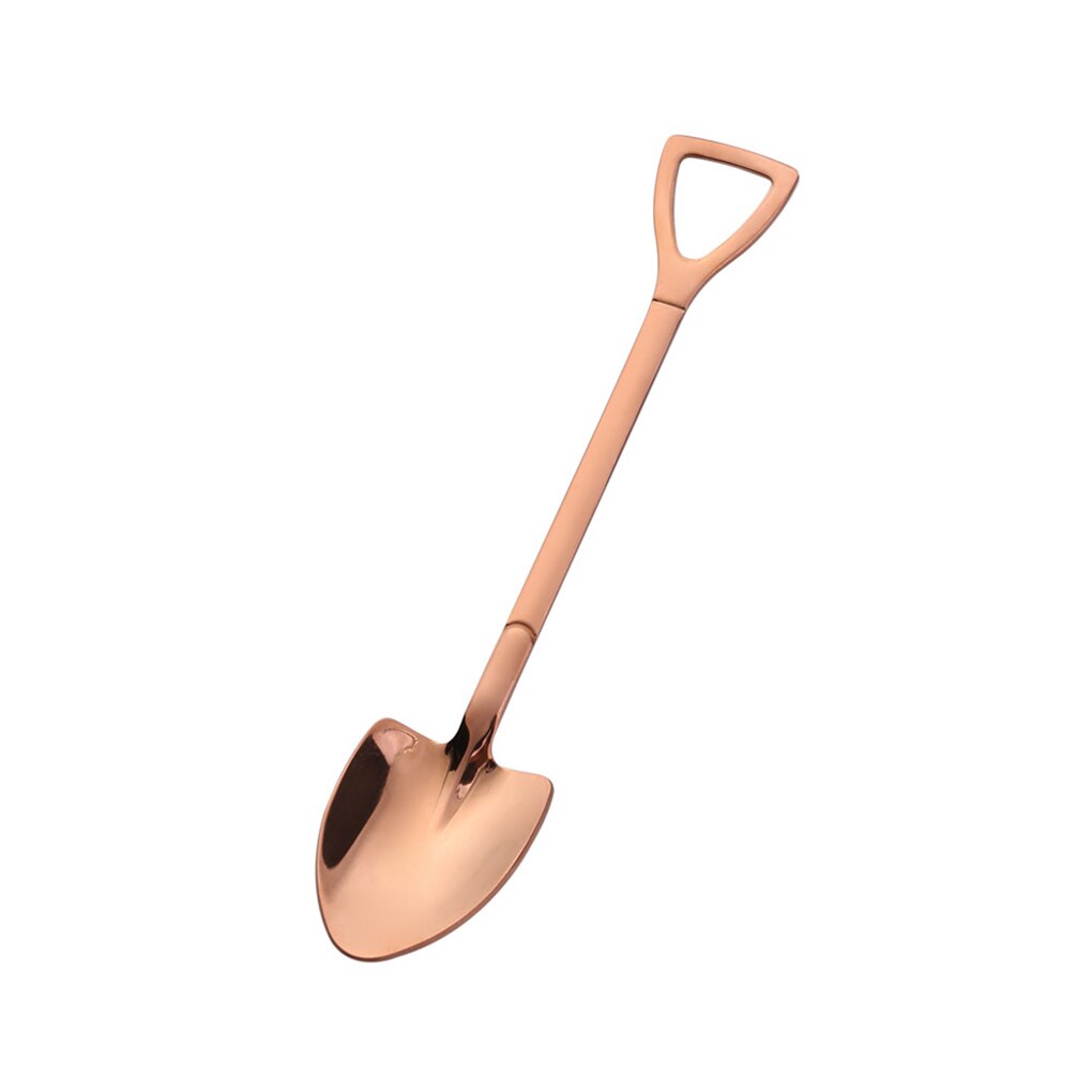 Rostfritt stål spade sked för kaffe te kök gadget tillbehör silver guld färg dessert sked jul: 4