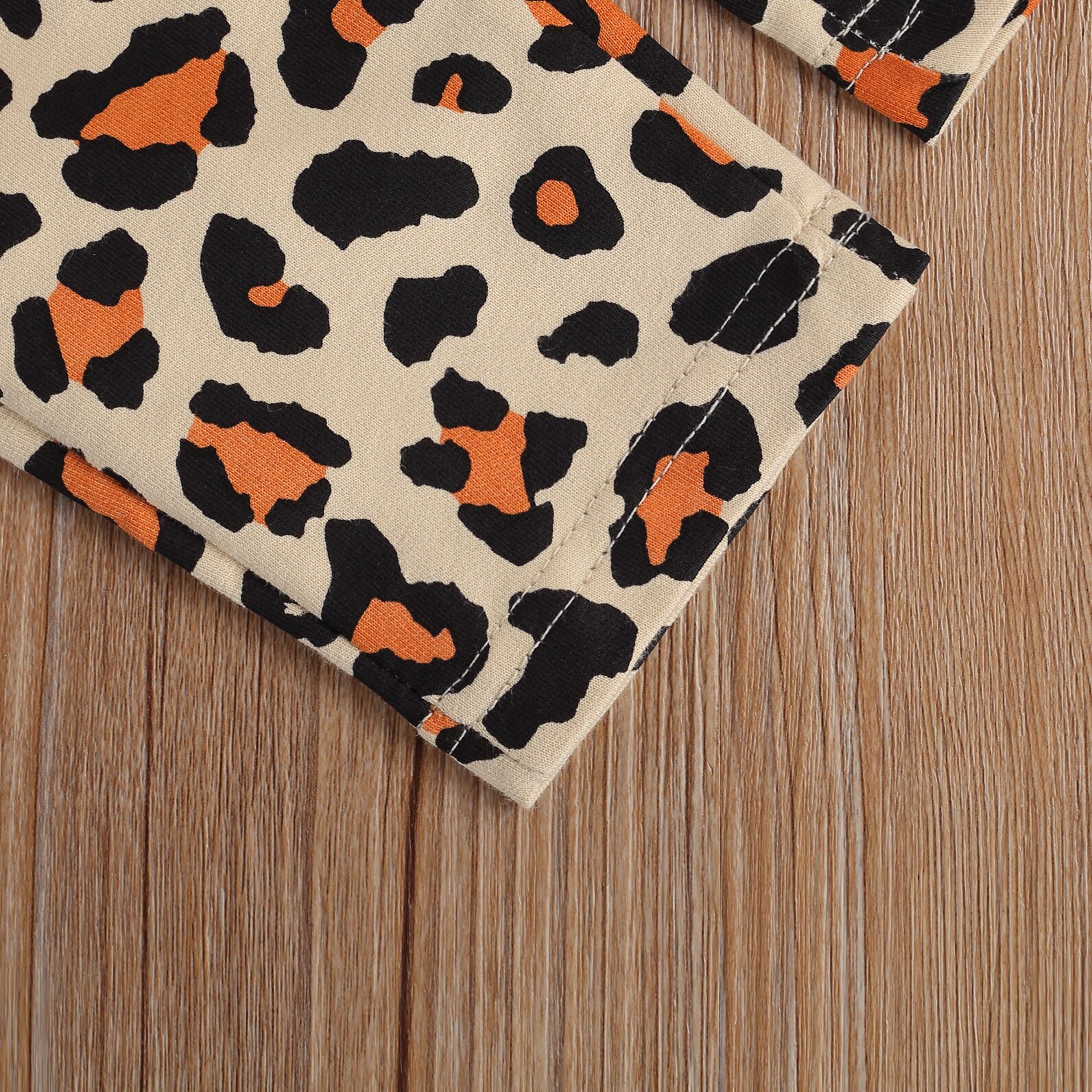 Meisjes Kleine Luipaard Brief Sweatshirt + Luipaard Print Broek