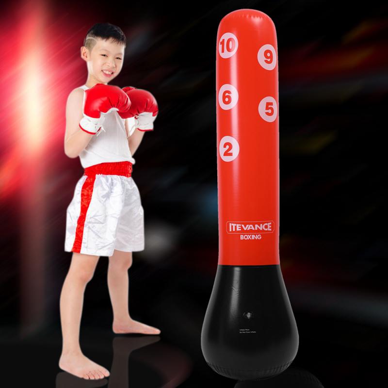 1.6M Boxing Punching Bag Training Pressure Relief Bounce Back Inflatable Sandbag Free Standing Boxing Indoor Muscle Training