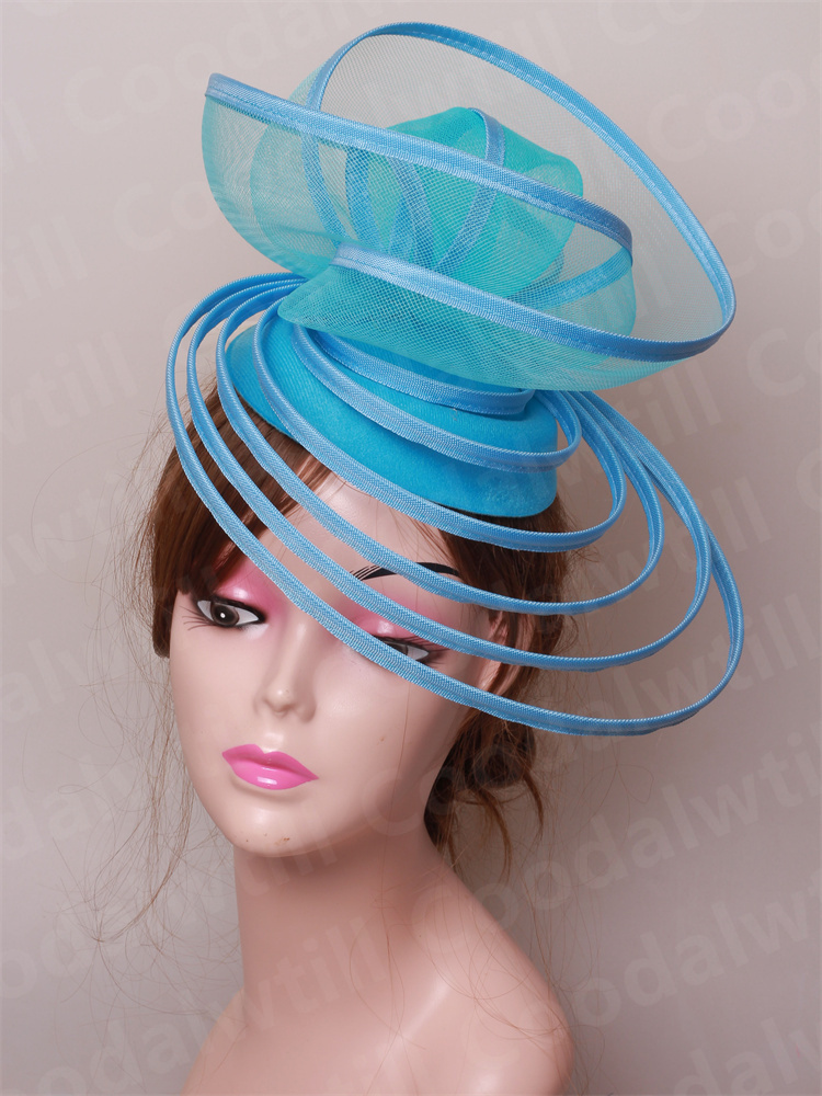 Kirche Fascinator Hütte Hochzeit Gittergewebe Kopfschmuck Frauen Party Bankett Chapeau Deckel Stirnband Damen Party Tee königlich Ascot Bunker Kappen