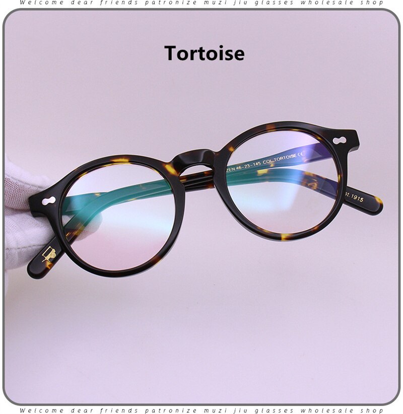 TOP Grade Japanese Retro Anti Blue Round Glasses MILTZEN Myopia Men Frame and Women Eyeglasses Prescription Eyewear: Tortoise1