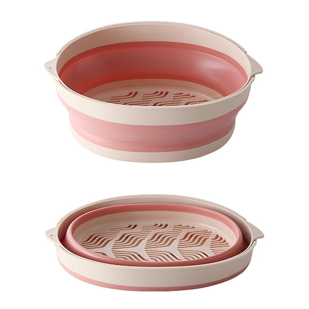 Double-Layer Kitchen Strainer Large Multifunction Drain Basket Foldable Kitchen Colanders Drain Basin Kitchen Utensils