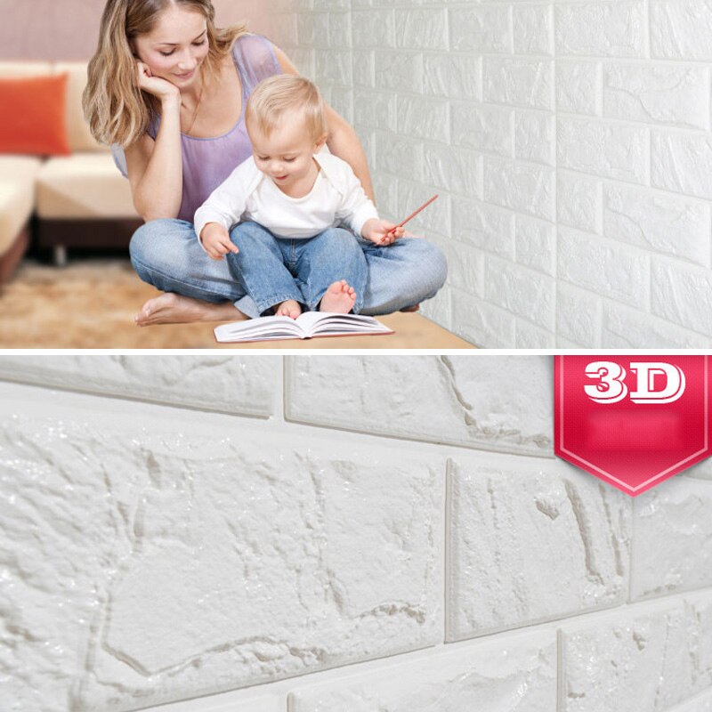 3D Wall Stickers Imitation Brick Bedroom Decor Waterproof Self-adhesive Wallpaper For Living Room Kitchen TV Backdrop Decor92915