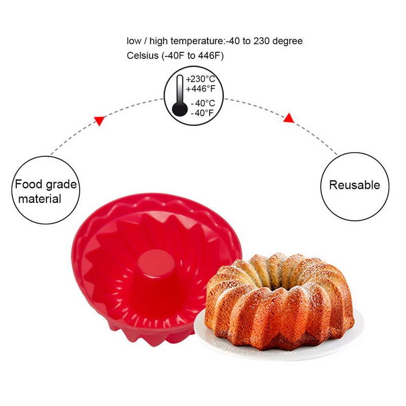 Silicone Cake Molds Spiral Shape Cake Bakeware Baking Tools 3D Bread Pastry Mould Pizza Pan DIY Birthday Wedding Party