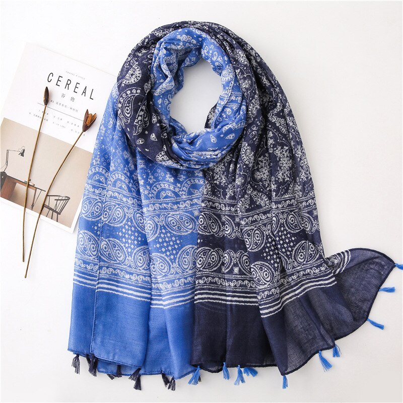 VISROVER-Long foulard en Viscose Shaw | Longue écharpe, imprimé Tropical, pour robe de plage, écharpe d'été pour femmes,: 5