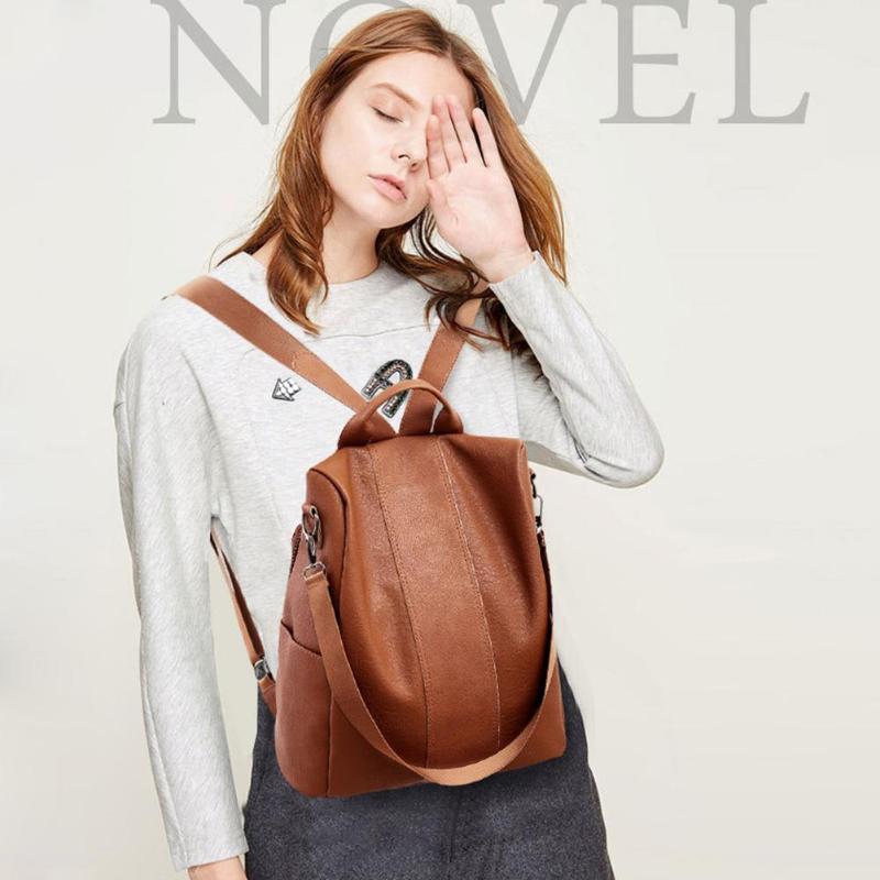 Neue Rucksack PU Leder lässig Rucksack Jahrgang Schulter Schul Anti-diebstahl Reise Tornister Freizeit Täglich Einkaufen