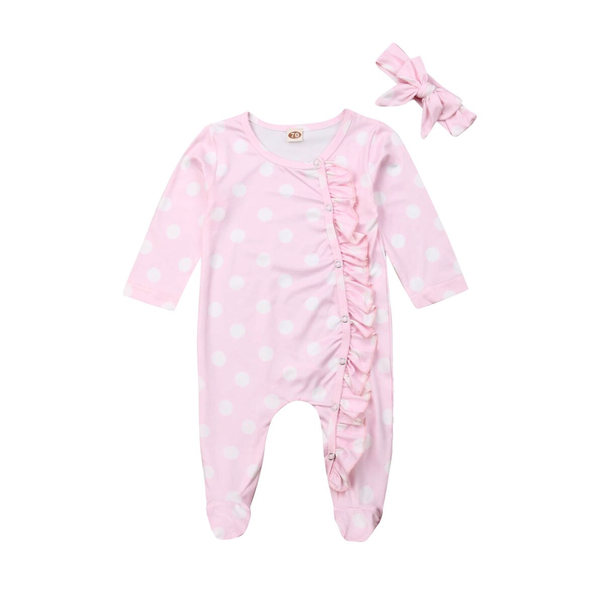 Pudcoco Newborn Infant Baby Girl Floral Dot Clothes Romper Jumpsuit Milk Silk Outfits