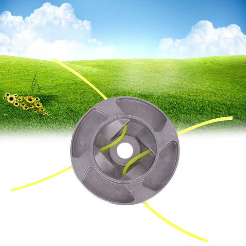 Universal Aluminum Alloy Grass Trimmer Head With 4 Cables Brush Cutter Accessory
