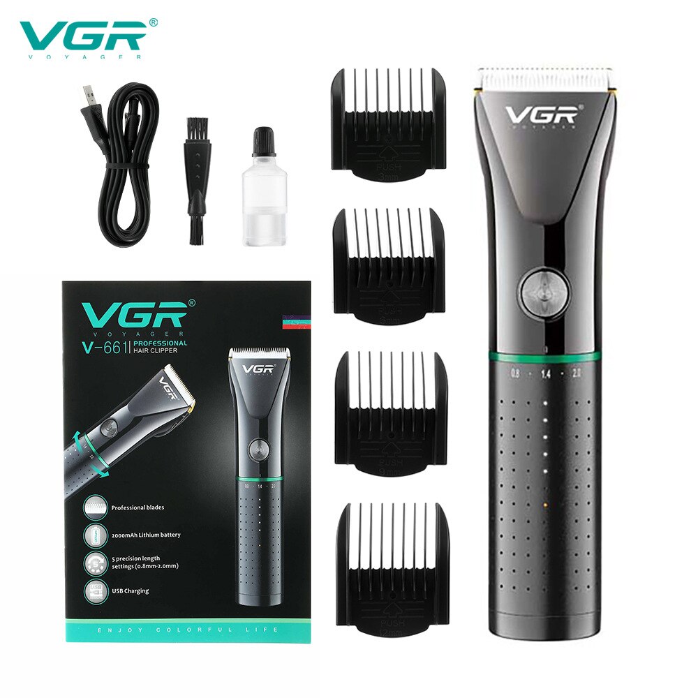 VGR Adjustable Precision Powerful Electric Hair Trimmer Men Hair Clipper Finishing Rechargable Hair Cutter Machine