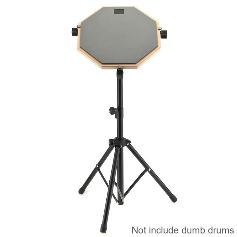 -Wooden Drum Pad Stand Holder Aluminum Alloy Foldable Three-Legged Stand for 10-12 Inch Dumb Drum Pads Cymbal