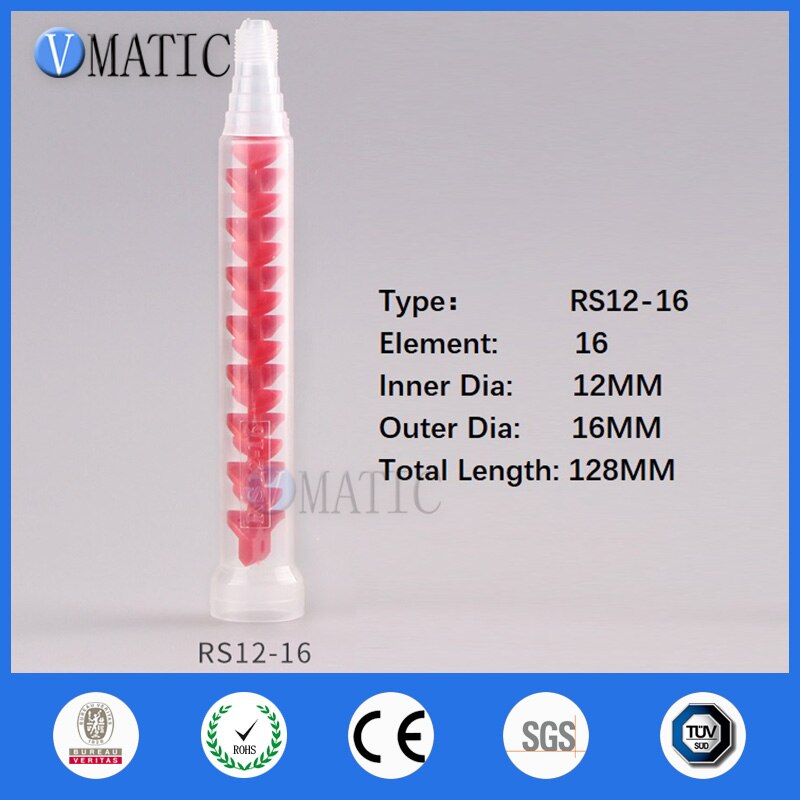 Plastic Adhesive Application Effective Static Mixer RS12-16 Mixing Nozzles For Glue Dispensing