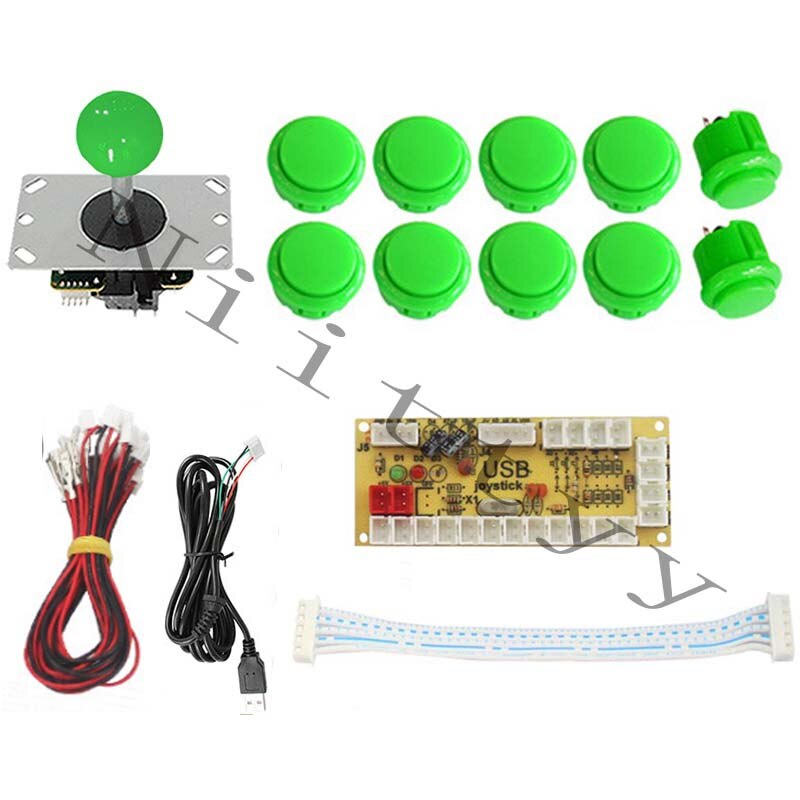 DIY Arcade joystick kit 5 pin Joystick Arcade SANWA Push Button Zero Delay USB Board With Wires for PC joystick plate