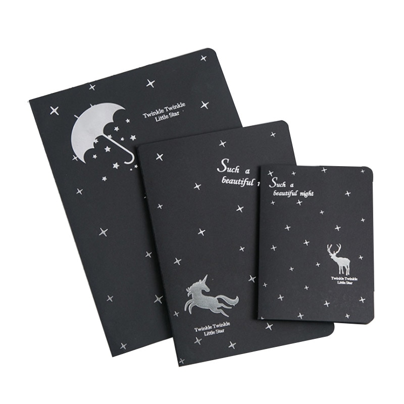 Blank Black Paper Sketch Book Notebook Black Inner Page Book Painting Drawing DIY Graffiti Paper School Art Supplies