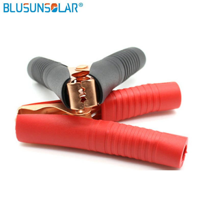 100A Car Alligator Clips Battery Clamps Crocodile Clip Red Black Positive Negative 90mm length