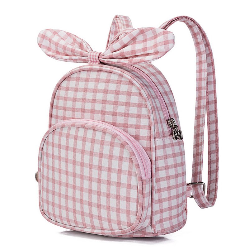 Kinderen Rugzak Plaid Strik Kids Tas Schattige Mode Kleuterschool School Rugzakken Voor Jongen Meisje Mini Schooltassen: Roze