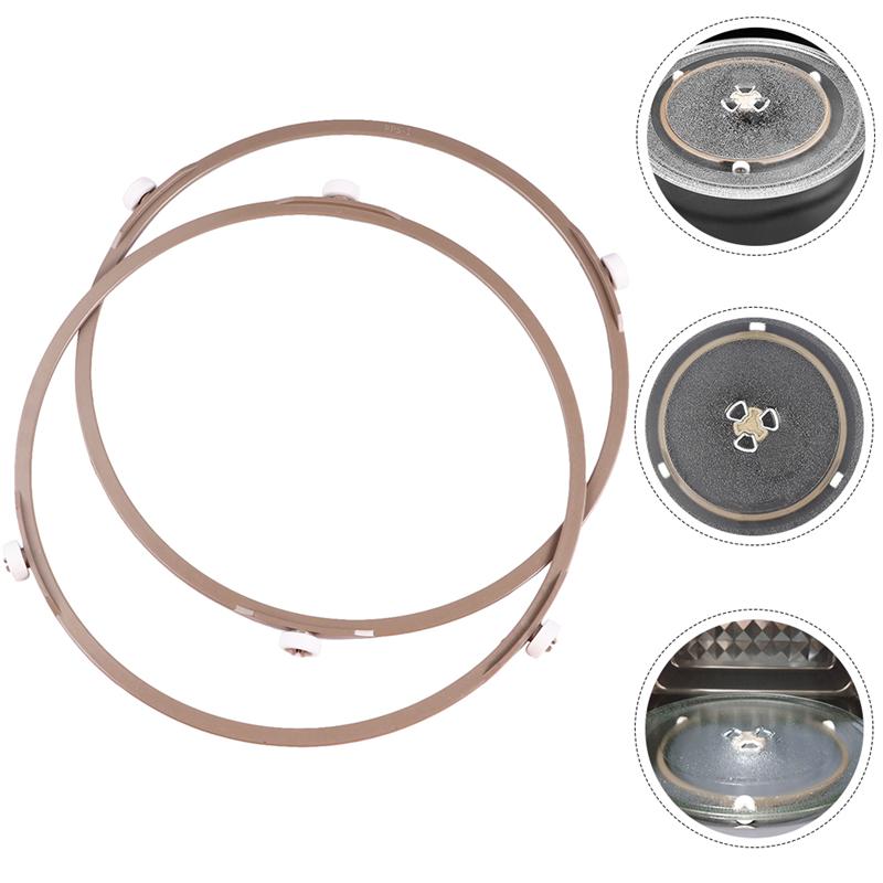 2 stk mikrobølgeovn plast dreieskive plate støtte hjul ring dreieskive holder for mikrobølgeovn matlaging tilbehør