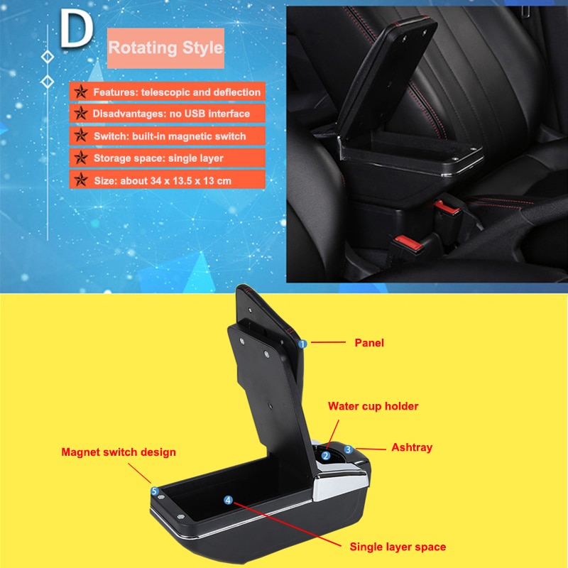 Auto Armsteun Doos Centrale Winkel Inhoud Doos Bekerhouder Voor Renault Duster Asbak Interieur Auto-Styling auto Accessoires