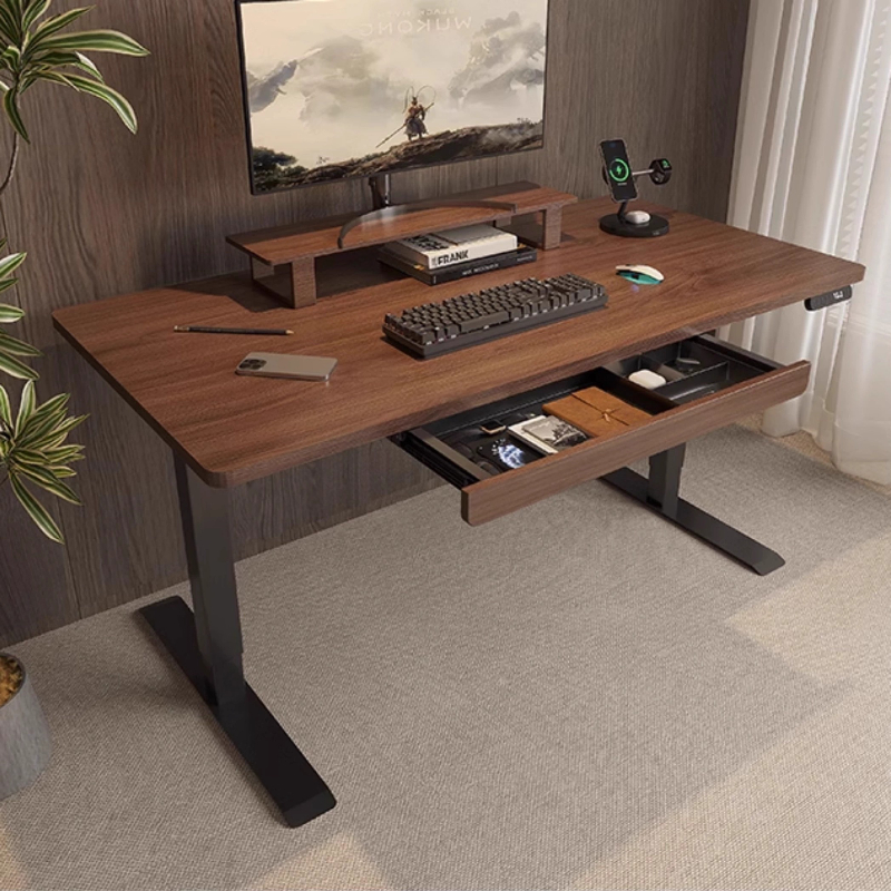 Cajón debajo del escritorio de madera de nogal, bandeja deslizante oculta para almacenamiento de bolígrafos de oficina para mesa de ordenador, sistema organizador que ahorra espacio