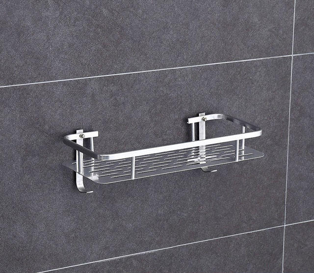 Estantes cuadrados para baño, cesta de ducha de aluminio plateado, soporte para champú de 1-3 capas, colgador de pared, estante de almacenamiento, accesorios organizadores: Blanco