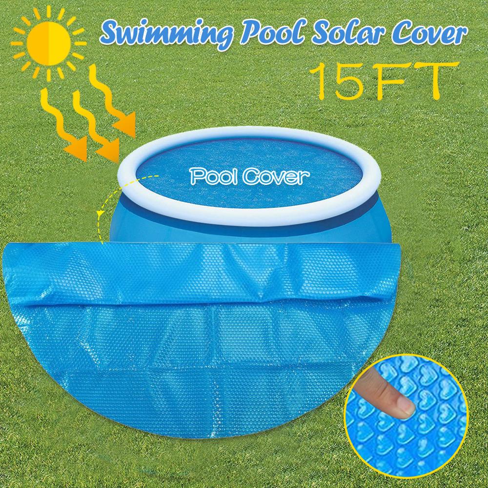 Zwembad Copertura Per Piscina Solare 15ft Piscina Copertura Zwembad Copertura Della Piscina Solare Della Copertura Del Piede di Cui Sopra Terra Blu di Protezione di Nuoto Piscina