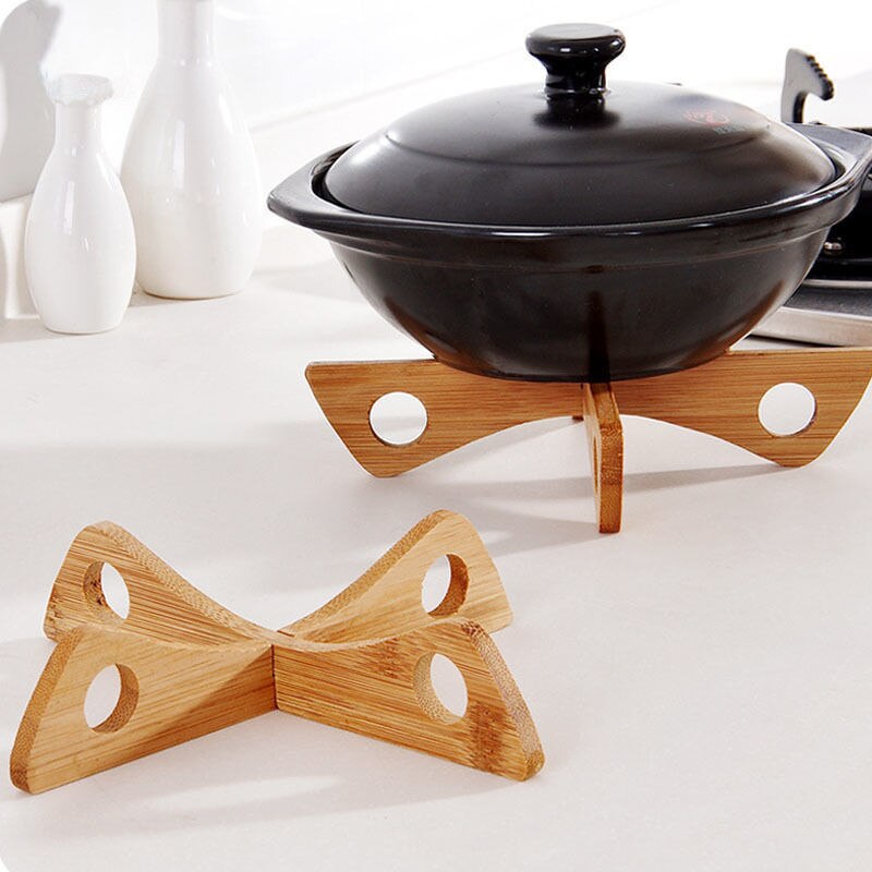 Esteras de bambú resistentes al calor removibles de la estera de la olla soporte de cocina de la cocina almohadilla de aislamiento cuenco taza plato posavasos