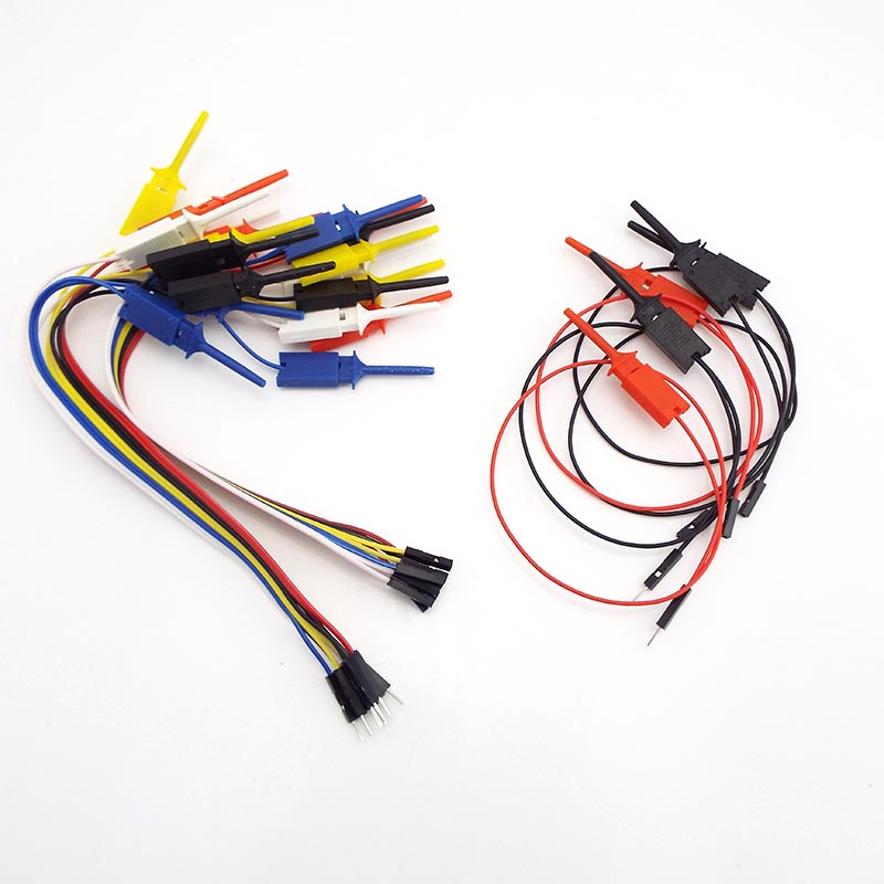 Probe Test Clamp Line Kit Hook Clip for Electronic Testing Grabber Round Crocodile Electric Logic Analyzer Cable Gripper