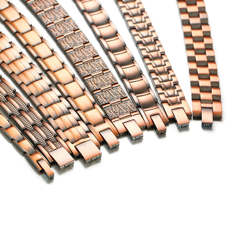 Männer Reinem Kupfer Armbinde Gesundheit Energie Germanium Magnetische Armbinde Jahrgang Hologramm Kette Verknüpfung Armbänder für Frauen Arthritis