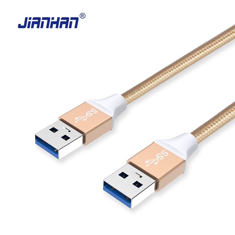 JianHan USB 3.0 Verlengkabel 1M USB 3.0 A Type Male naar Mannelijke Nylon Gevlochten Kabels Data Kabels Voor radiator Laptop Harde Schijf
