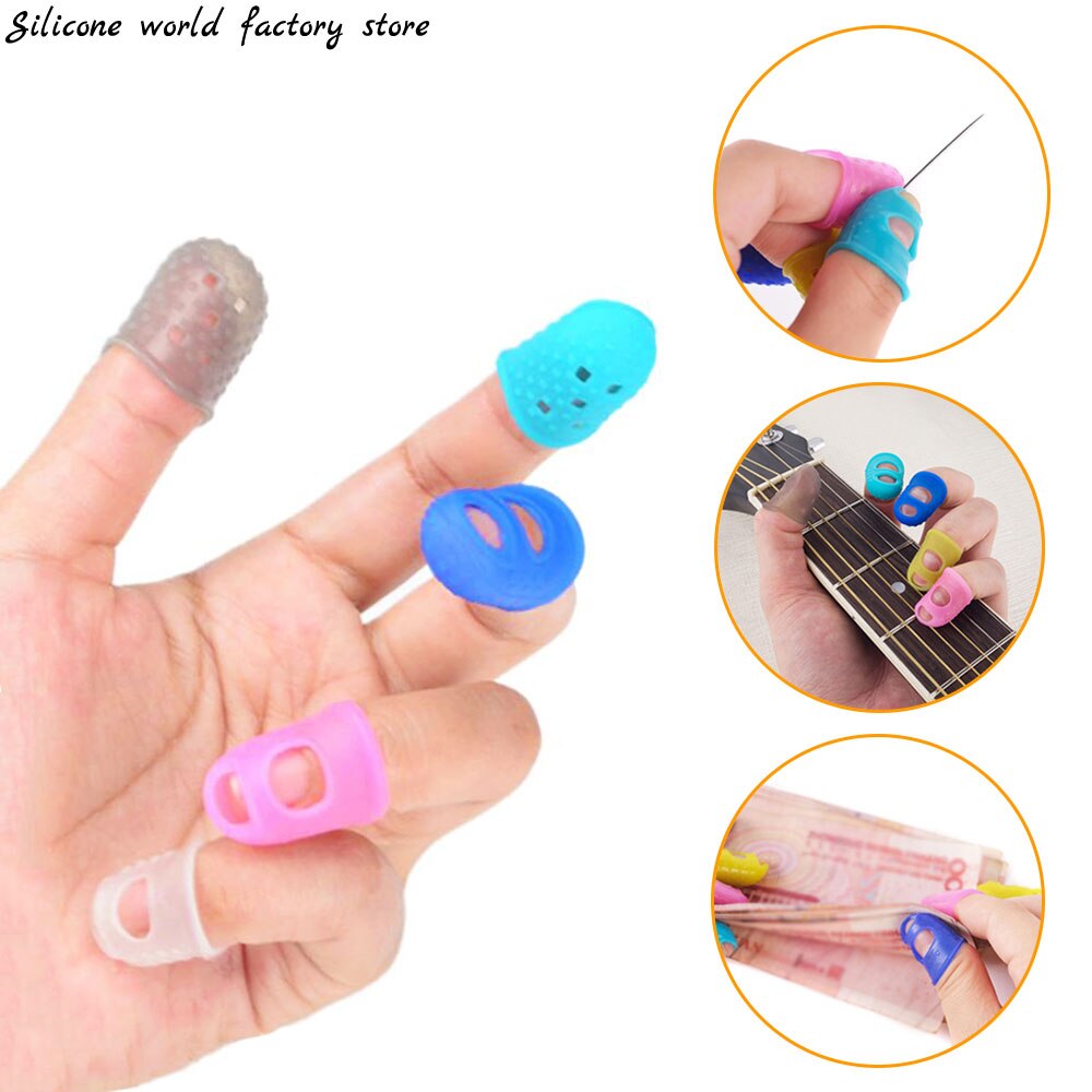 Silicone world Silicone Guitar Finger Cots Guitar Fingertip Protector Fingerstall Guitar String Finger Guard Guitar Accessories