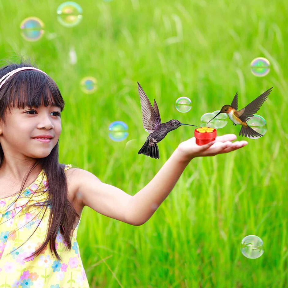 Mini Handheld Hummingbird Hand Feeders Drinker Plastic Seed And Water Outdoor Window Suction Cup Bird Feeders Outdoors Garden