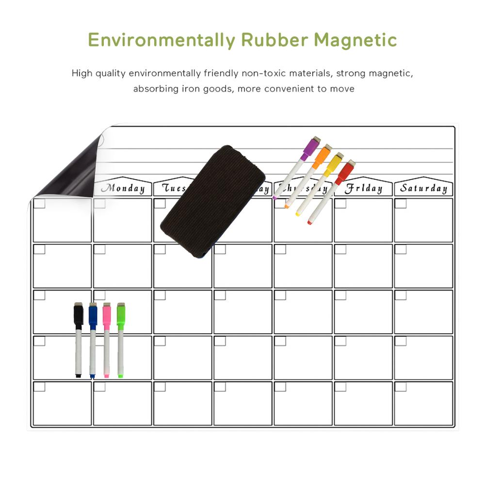Magnetic Dry Erase Calendar Whiteboard Set 2025 – 4-Pack For Fridge, Home & Office Organization (Includes 6 Markers)