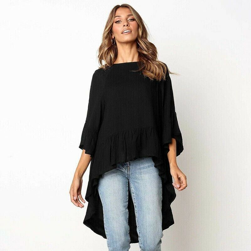 Goopom-chemisier manches longues style Boho | Blouse surdimensionnée femme irrégulière, pull-over, Baggy ample, haut,, chemisiers