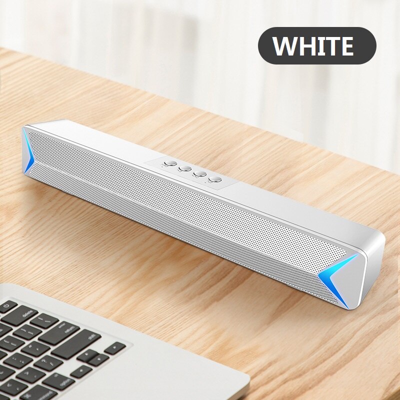 Bluetooth Speaker Home Theater Surround Soundbar Voor Tv Fm Radio Bedrade En Draadloze Geluid Bass Luidspreker: White