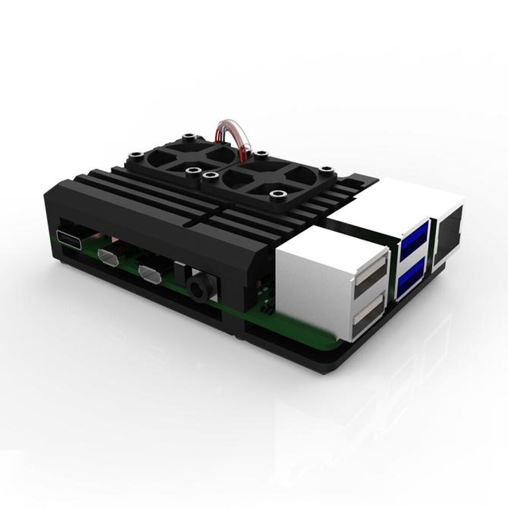 Raspberry Pi 2B/3B/3B +/4B Case Metalen Behuizing Met Twee 2507 Fans En Drie Heatsink stok