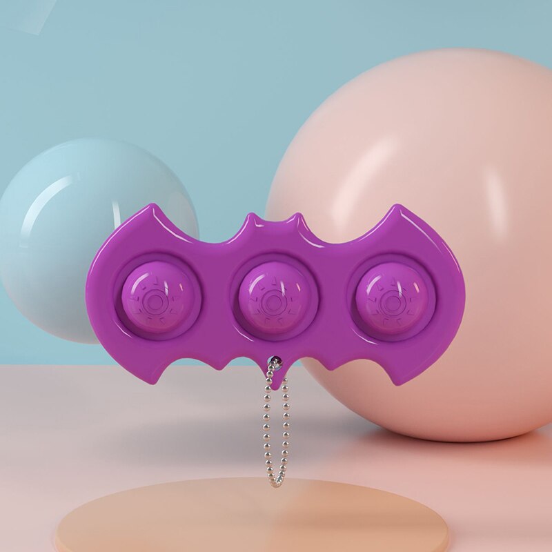 Adult Child Mini Push Bubble Sensory Toy Key Chain Autism Needs Squishy Stress Reliever Toys Funny Anti-stress Fidget Its: Purple-DD027M