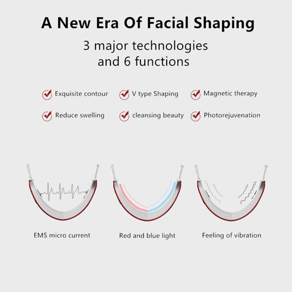 Ceinture de Lifting du visage en V + Machine de soins du cou, thérapie photonique LED, outil amincissant pour le visage, masseur vibrant, réduit le Double menton, dispositif de levage du visage
