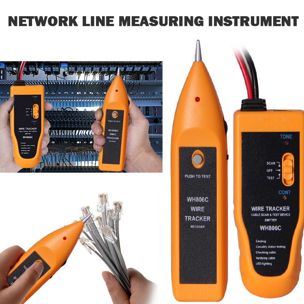 Wire Tracker Network Cable Tester for Cat5 Cat6 RJ11 RJ45 Crimper Lan Diagnose Networking Tools