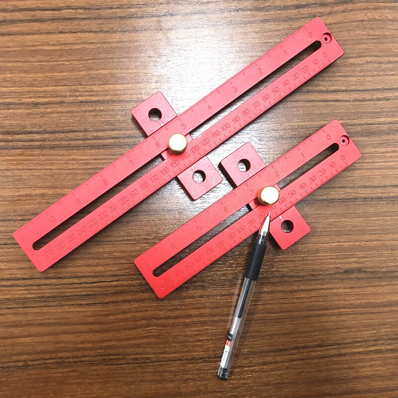 Regla de carpintería tipo 370mm , regla de trazado de agujeros, calibre de marcado, herramientas de medición tachadas, herramientas para trabajar la madera.