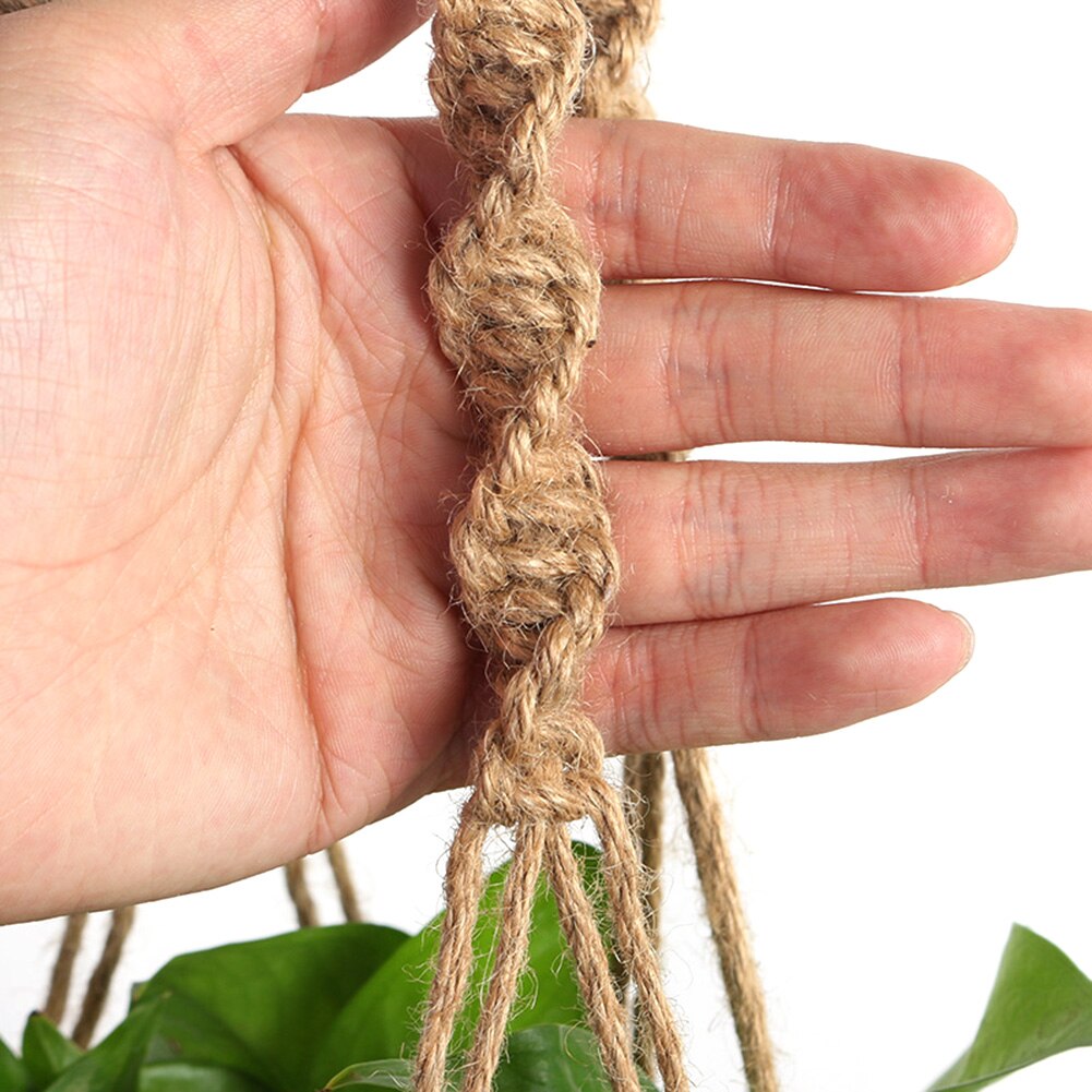 Handcrafted Hanging Rope Basket Plant Braided Hanger Pot Hemp Rope Flower Pots For DIY Garden Green Greening House Decoration