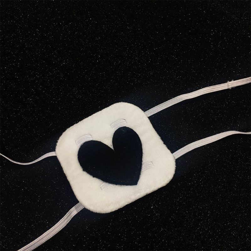 Eyeshade Eye Patch Cosplay Heart Shape Embroidery Single Eye Mask Cover Cotton Blindfold Eyepatch