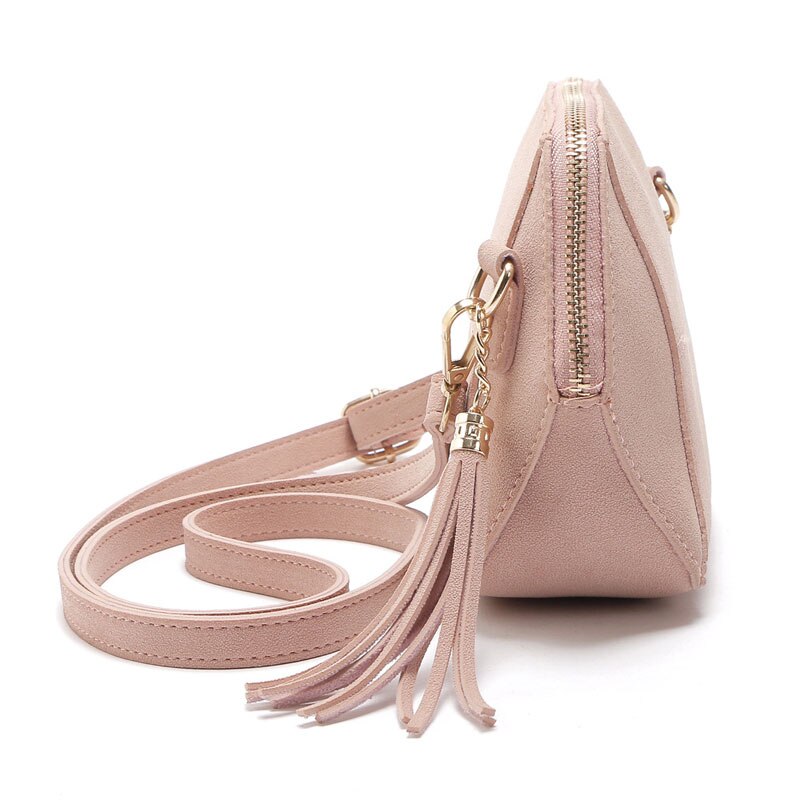 Dames schoudertas luxe mat pu leer snoepkleur stijlvolle schelp messenger crossbody kwast dames handtas