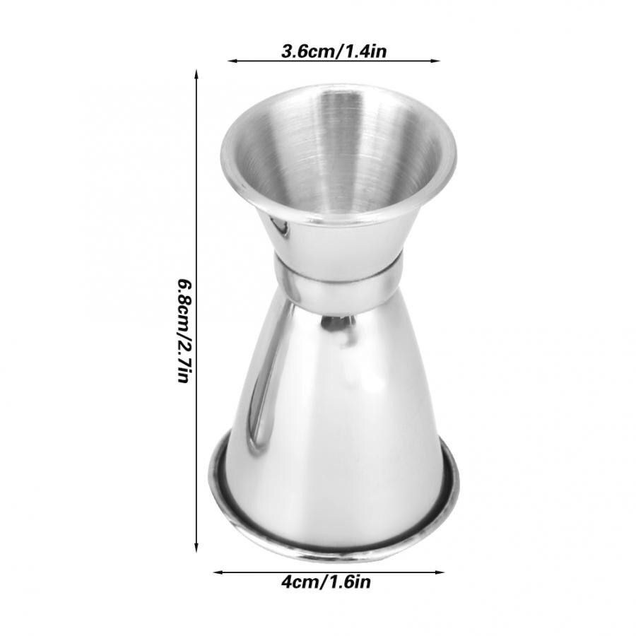 Friendly Stainless Steel Cocktail Measuring Cup Jigger Double Head Measuring Cup Ounce Alcohol Measuring Cup Bar Shaker Tool: 3