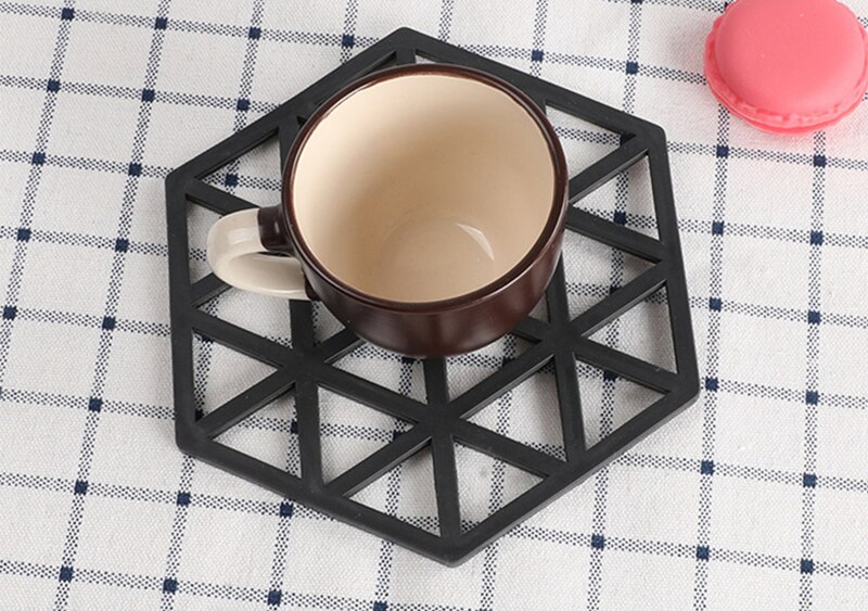 Siliconen kom drank koffie beker onderzetters placemats anti-pad antislip hexagon eettafel matten thuis desktop accessoires